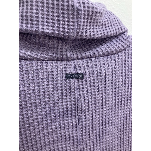 Columbia Women's Waffle Weave Turtleneck Pullover Lavender Color Sz Medium - Picture 5 of 7